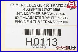 07-09 Mercedes X164 GL450 Distronic Control Module Cruise Control Module Unit