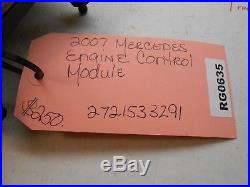 2007 MERCEDES ENGINE CONTROL MODULE cruise control 2721533291 RG0635