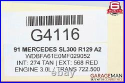 90-93 Mercedes R129 300SL 500SL Cruise Control Module 0005453365