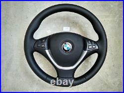 BMW OEM X5 E70 X6 E71 SPORT NEW NAPPA LEATHER STEERING WHEEL black withSRS thick